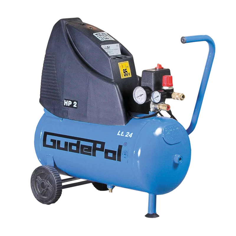 Kompresor tłokowy bezolejowy 24L 8bar 1,1kW 230V 200l/min Gudepol