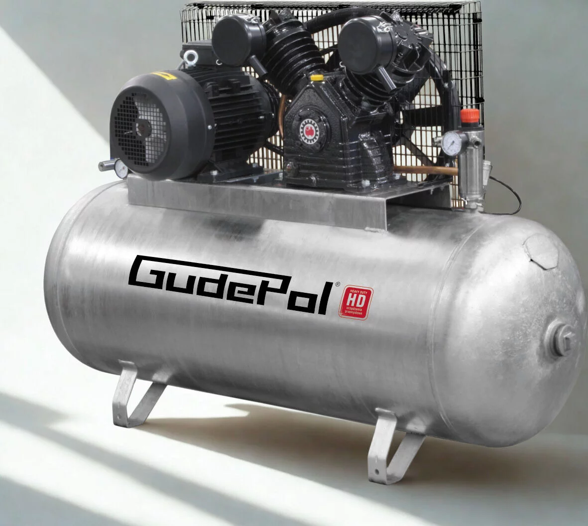 Kompresor tłokowy olejowy 5,5kW 500L 10bar 900l/min Gudepol